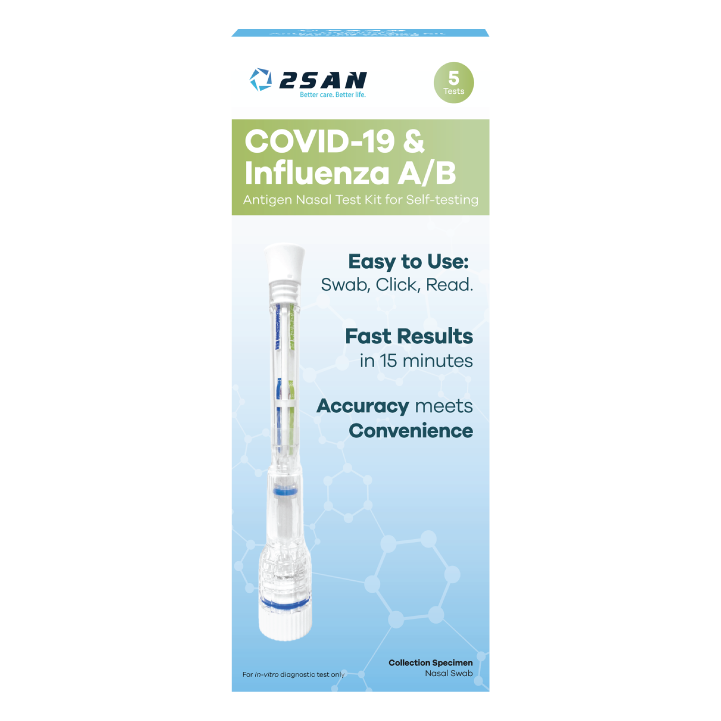 2San Covid-19 & Influenza A/B Pen Test - 5 Pack