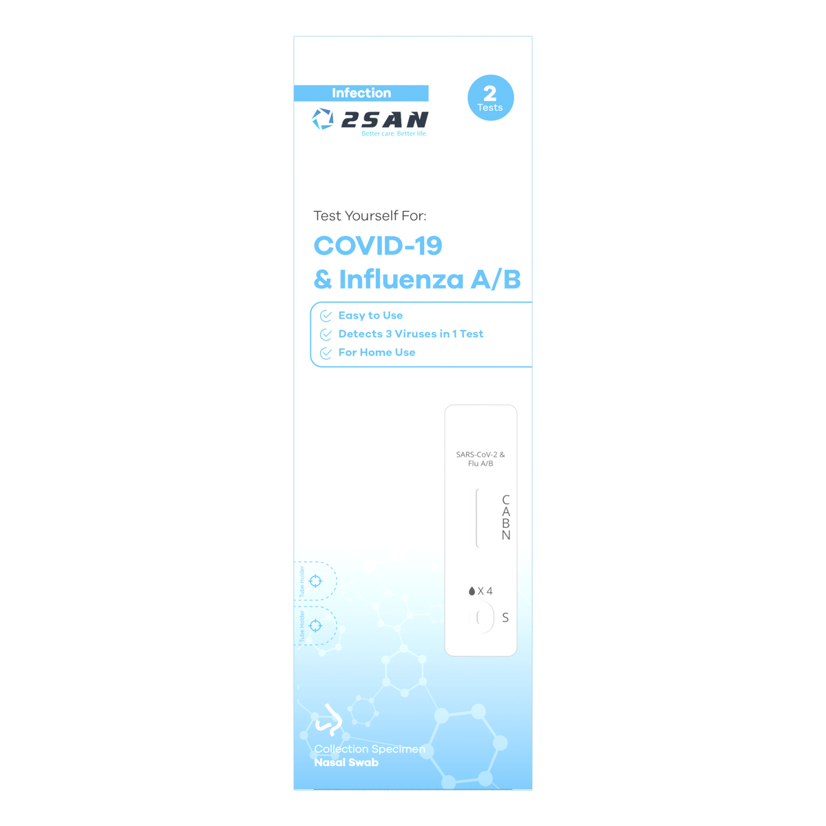 2San Covid-19 & Influenza A/B Test - 2 Pack