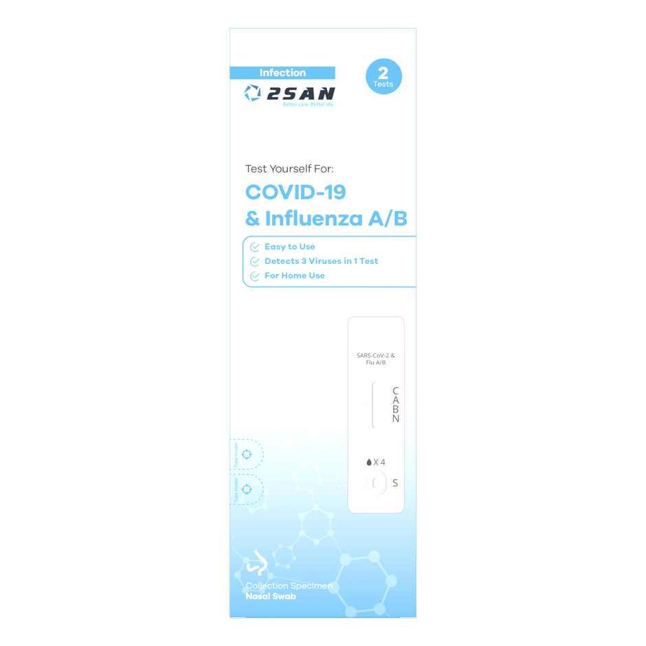 2San Covid-19 & Influenza A/B Test - 2 Pack
