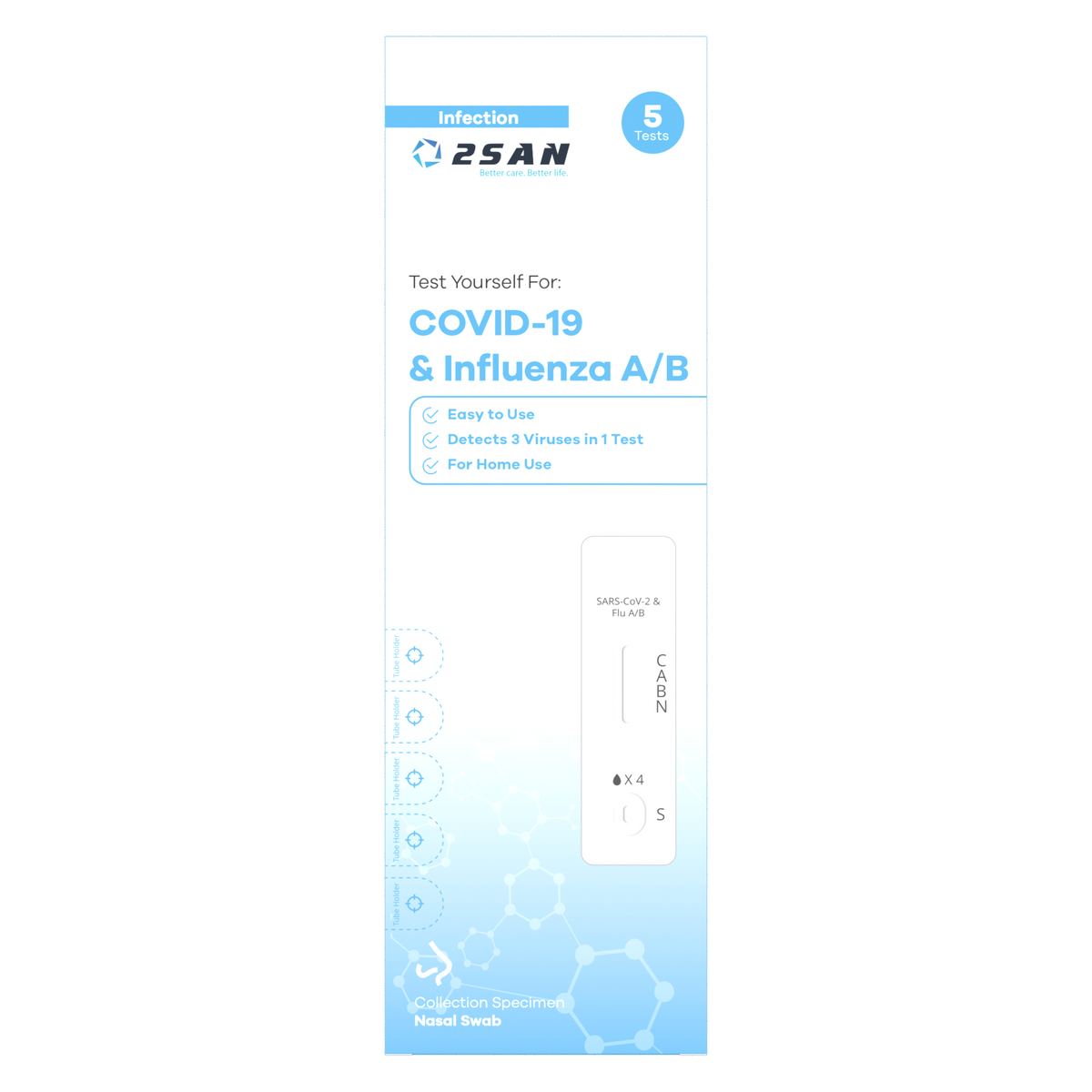 2San Covid-19 & Influenza A/B Test - 5 Pack