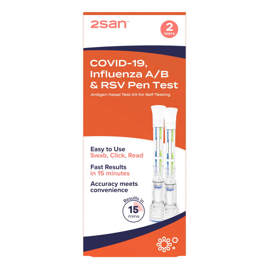 2San Covid-19, Influenza A/B & RSV Pen Test - 2 Pack