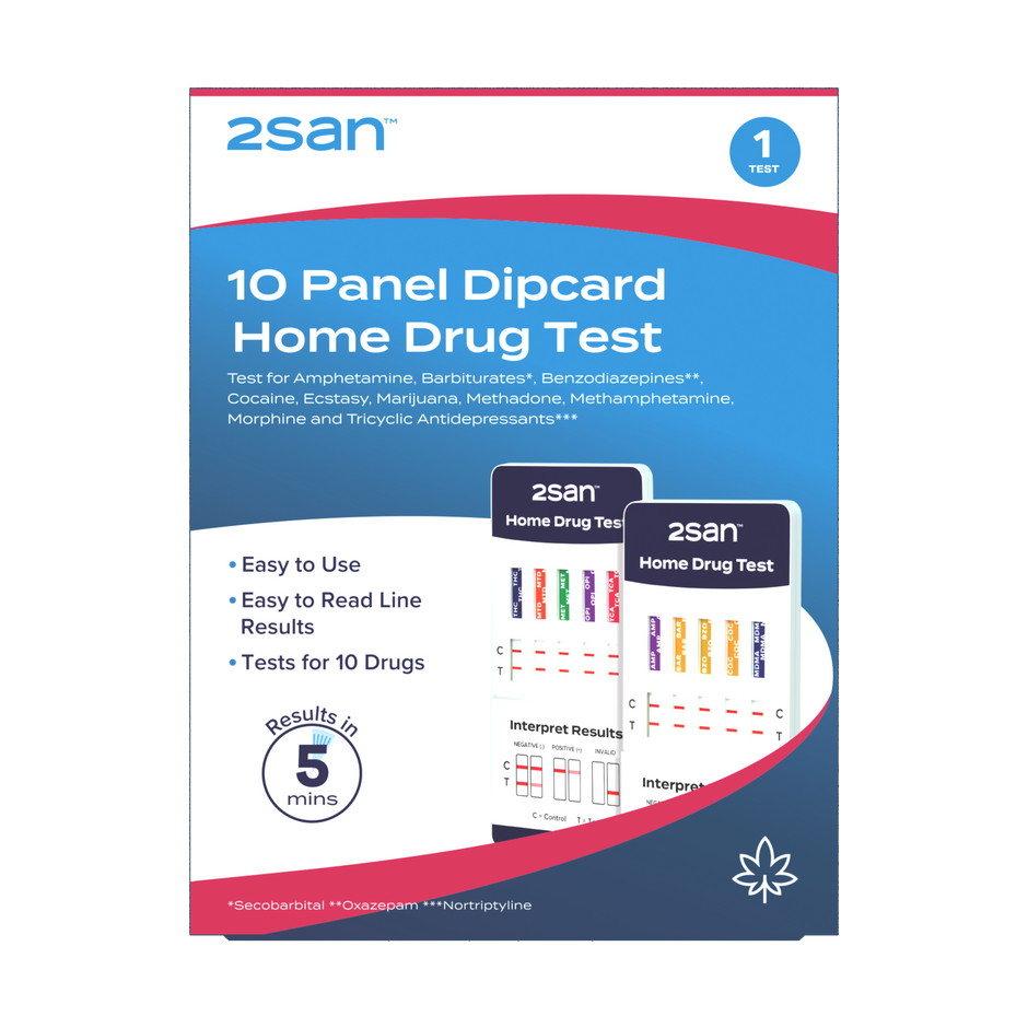 2San 10 Panel Drug Test Dipcard - 1 Pack