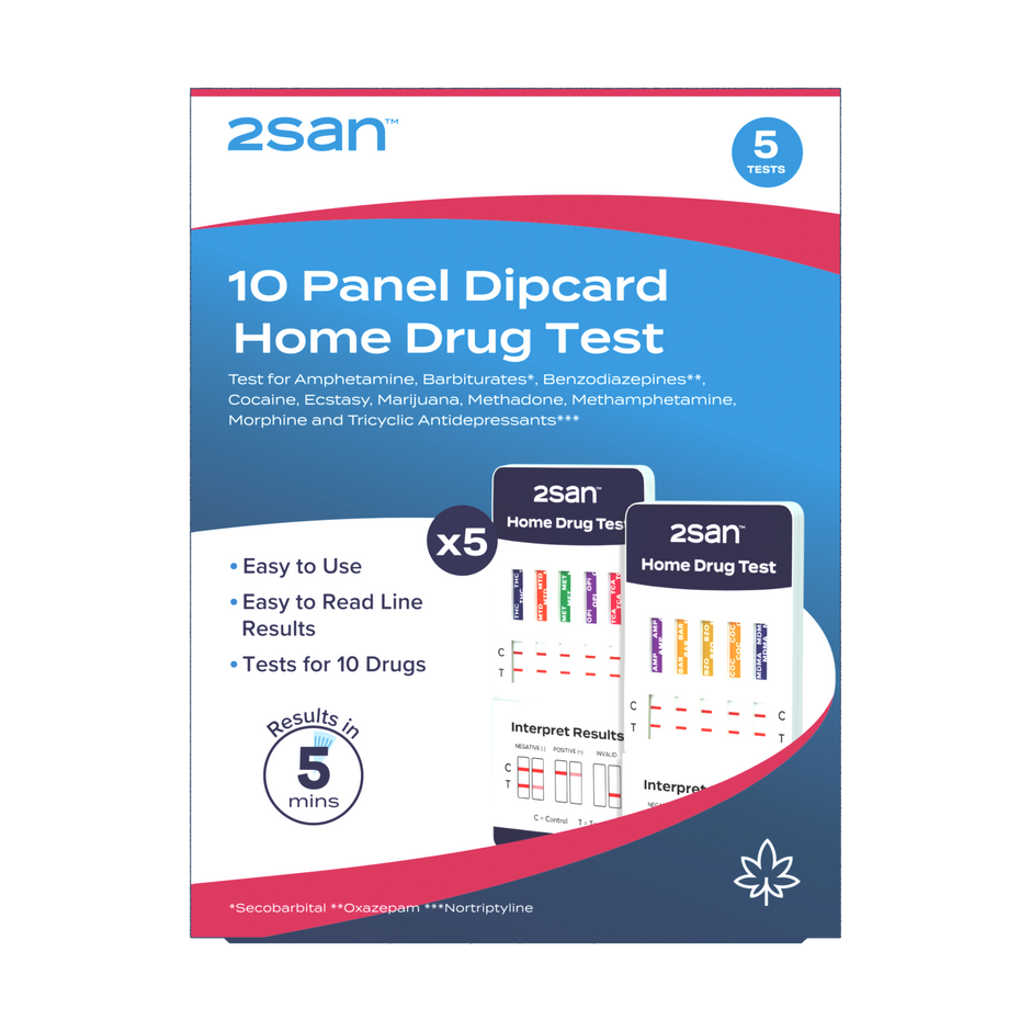 2San 10 Panel Drug Test Dipcard - 5 Pack