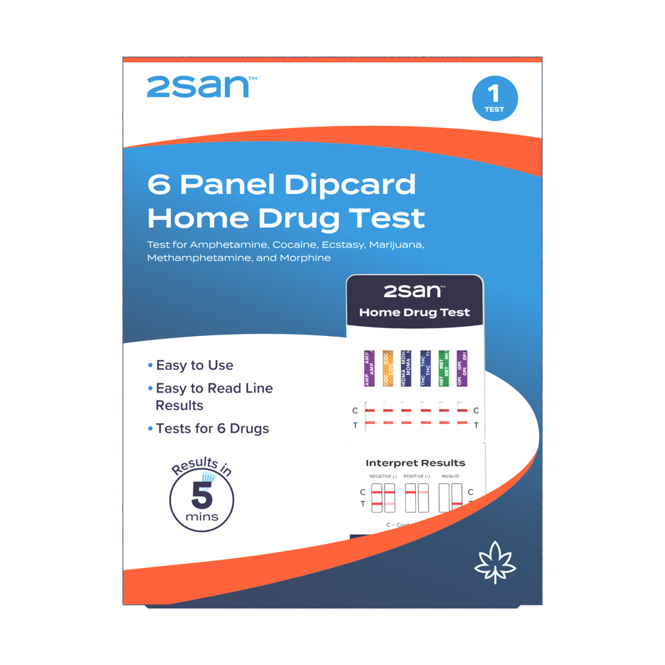 2San 6 Panel Drug Test Dipcard - 1 Pack