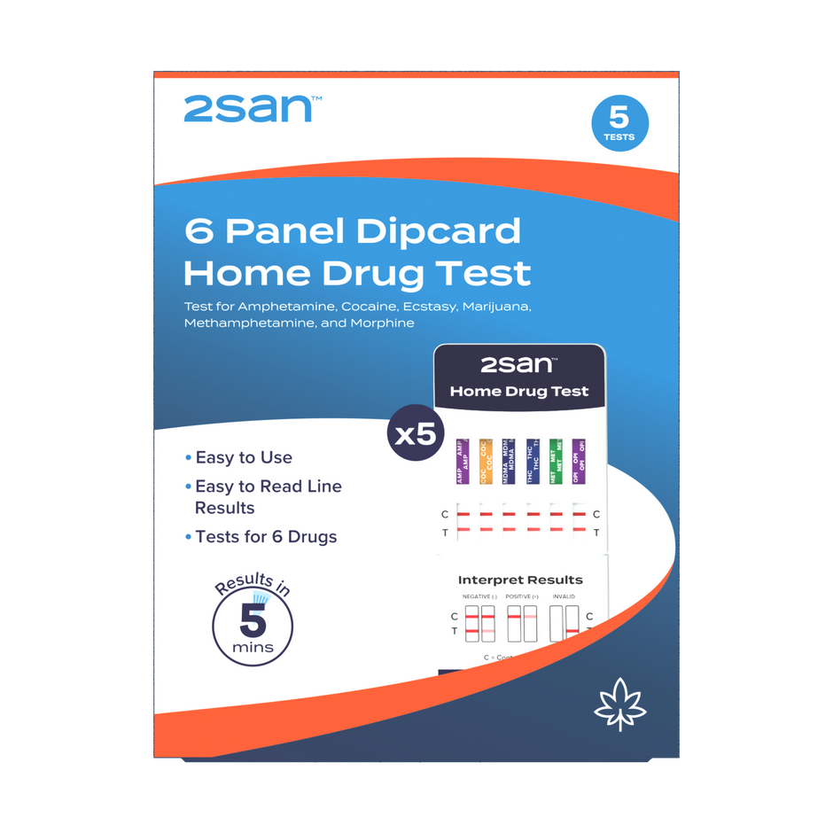 2San 6 Panel Drug Test Dipcard - 5 Pack