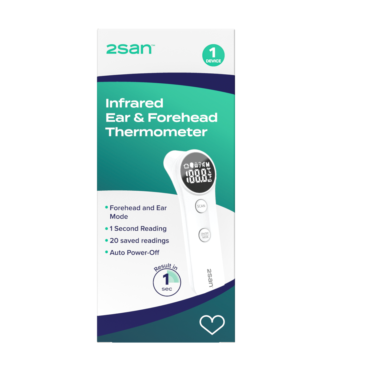 2San Infrared Ear and Forehead Thermometer