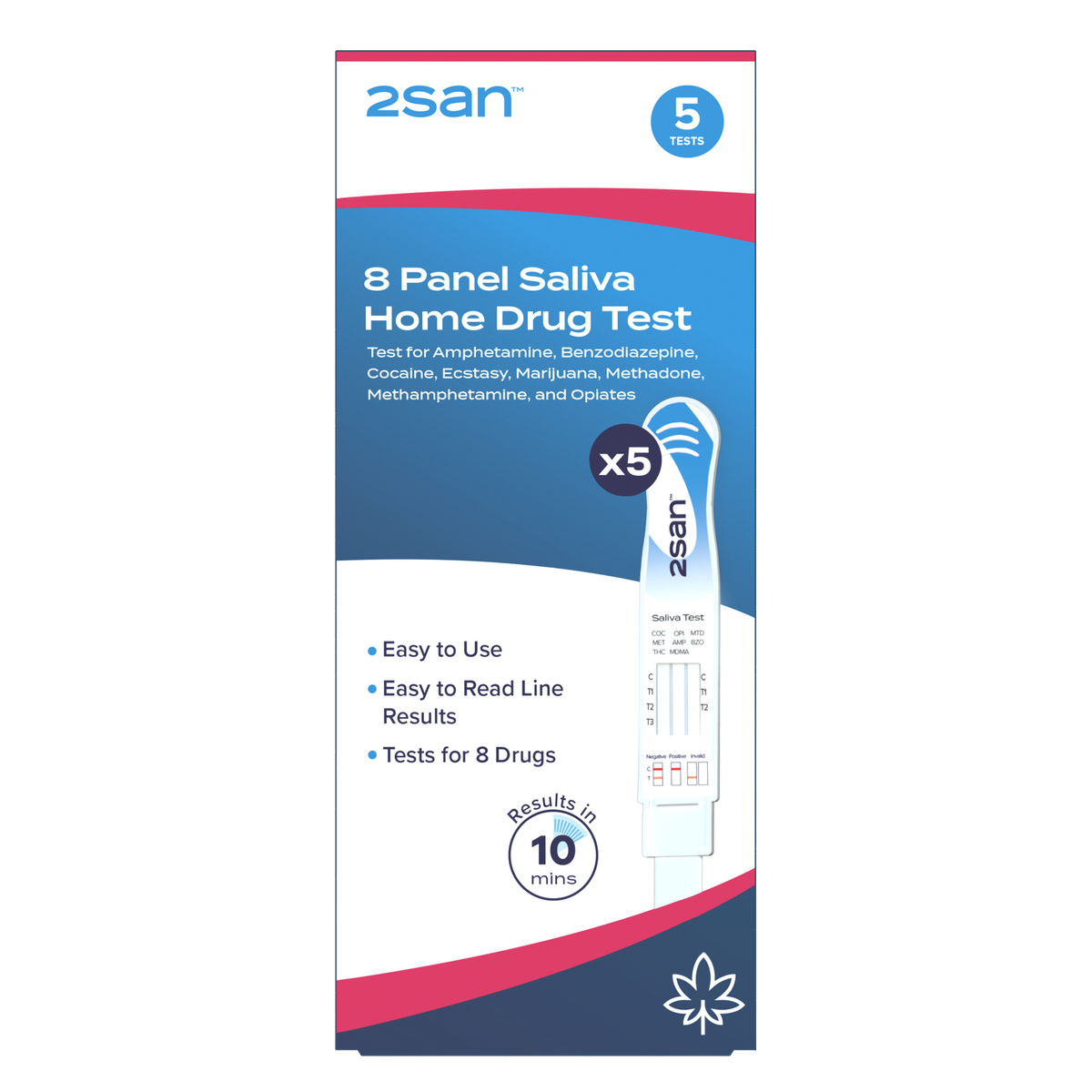 2San 8 Panel Saliva Drug Test - 5 Pack