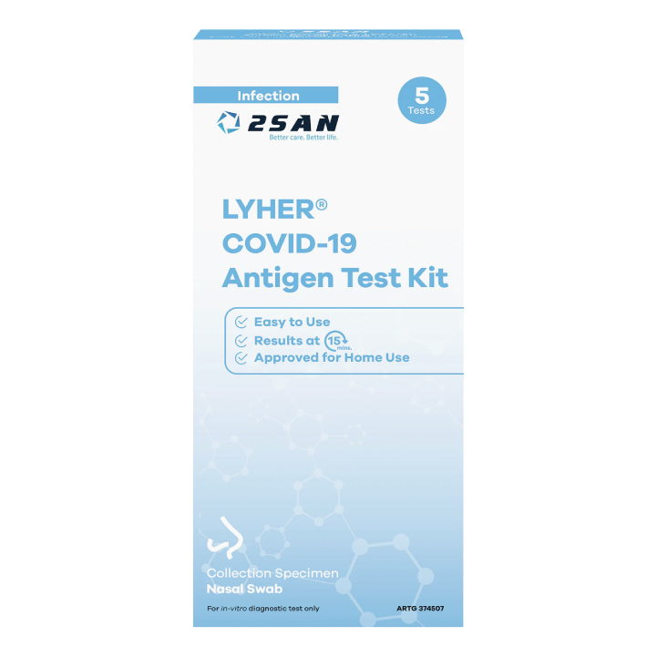2San Lyher® Novel Coronavirus (Covid-19) Antigen Test Kit - 5 Pack